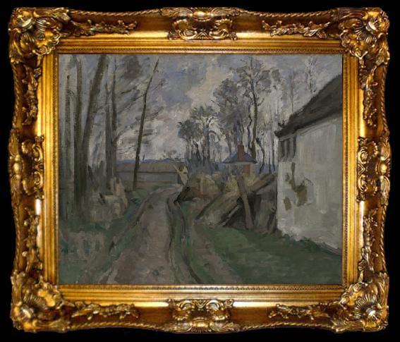 framed  Paul Cezanne Village Road Near Auvers, ta009-2